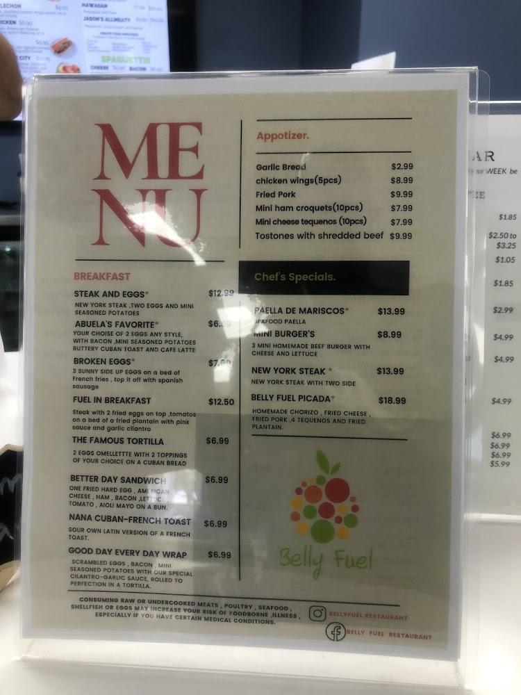 Belly Fuel Restaurant Menu image 2